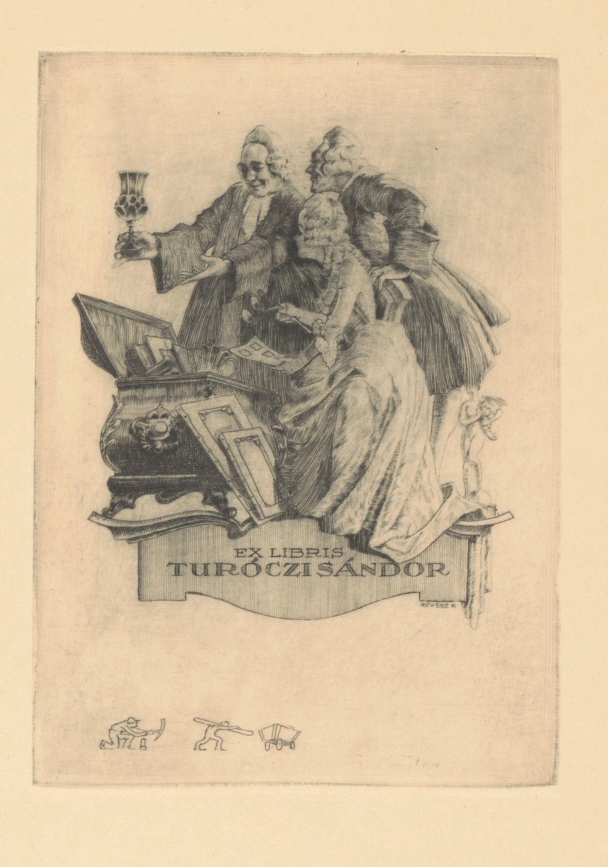 Ex libris er Sándor Turóczi Ex libris Sándor Turóczi (titel på objekt) af Kornél Révész