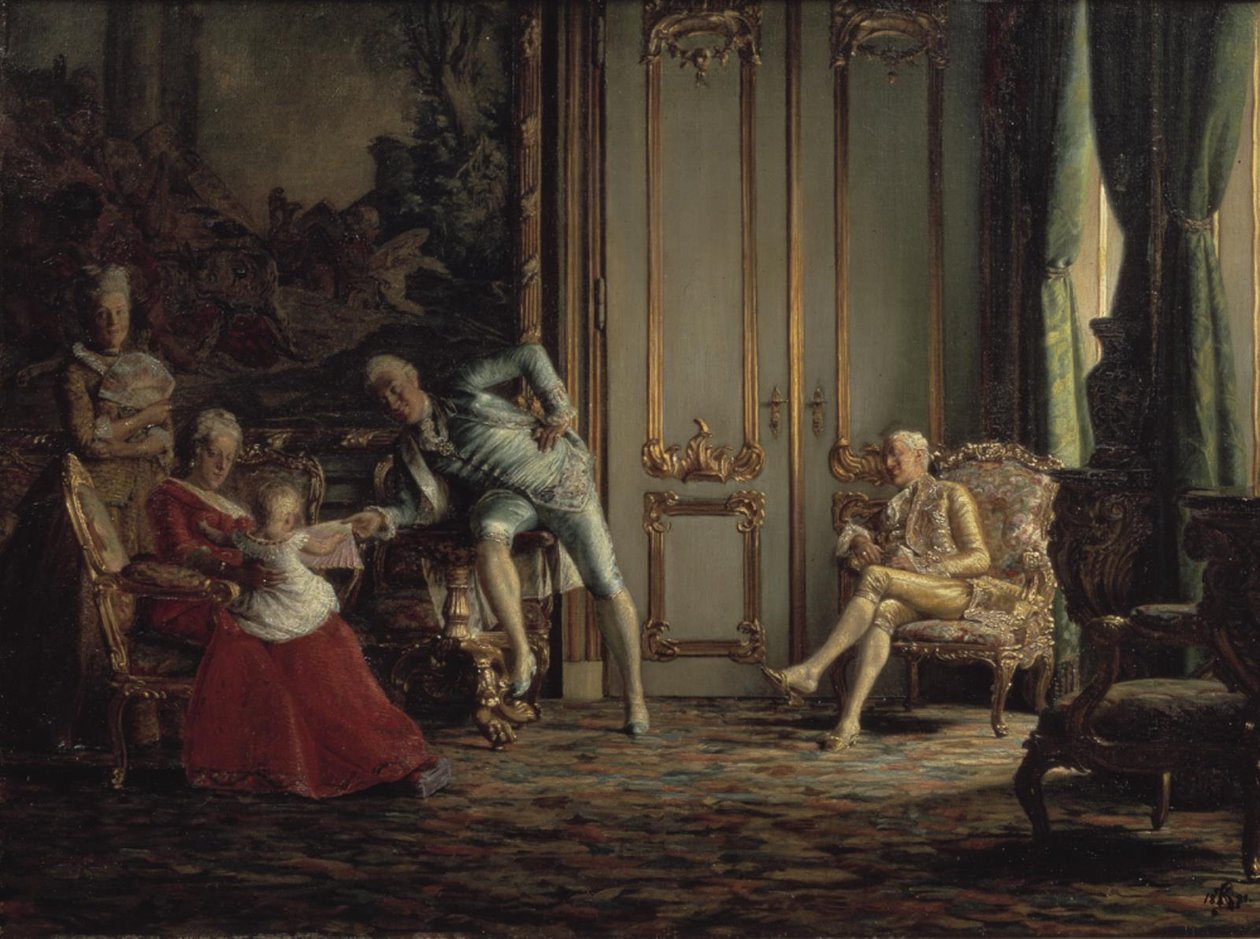 Et interiør fra det forrige århundrede. Scene fra Christian VII