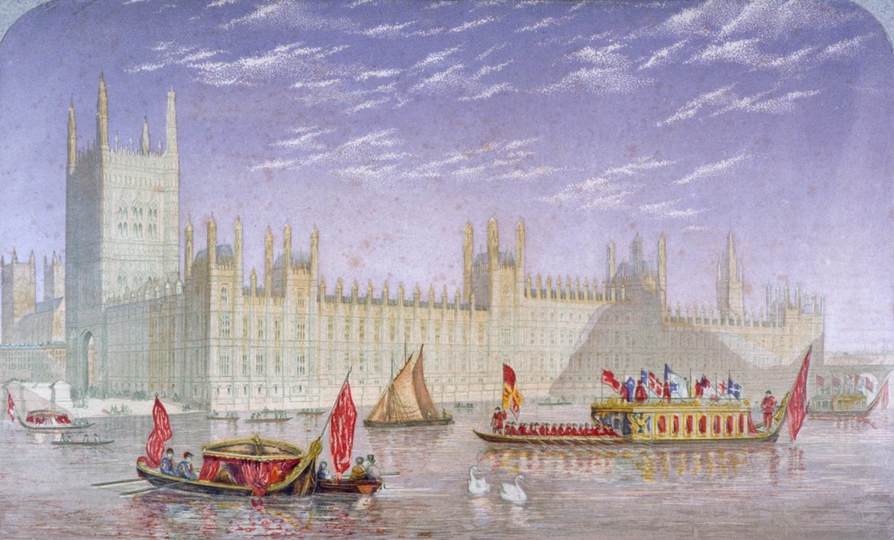 The Palace of Westminster, London, c1850 af Kronheim and Co