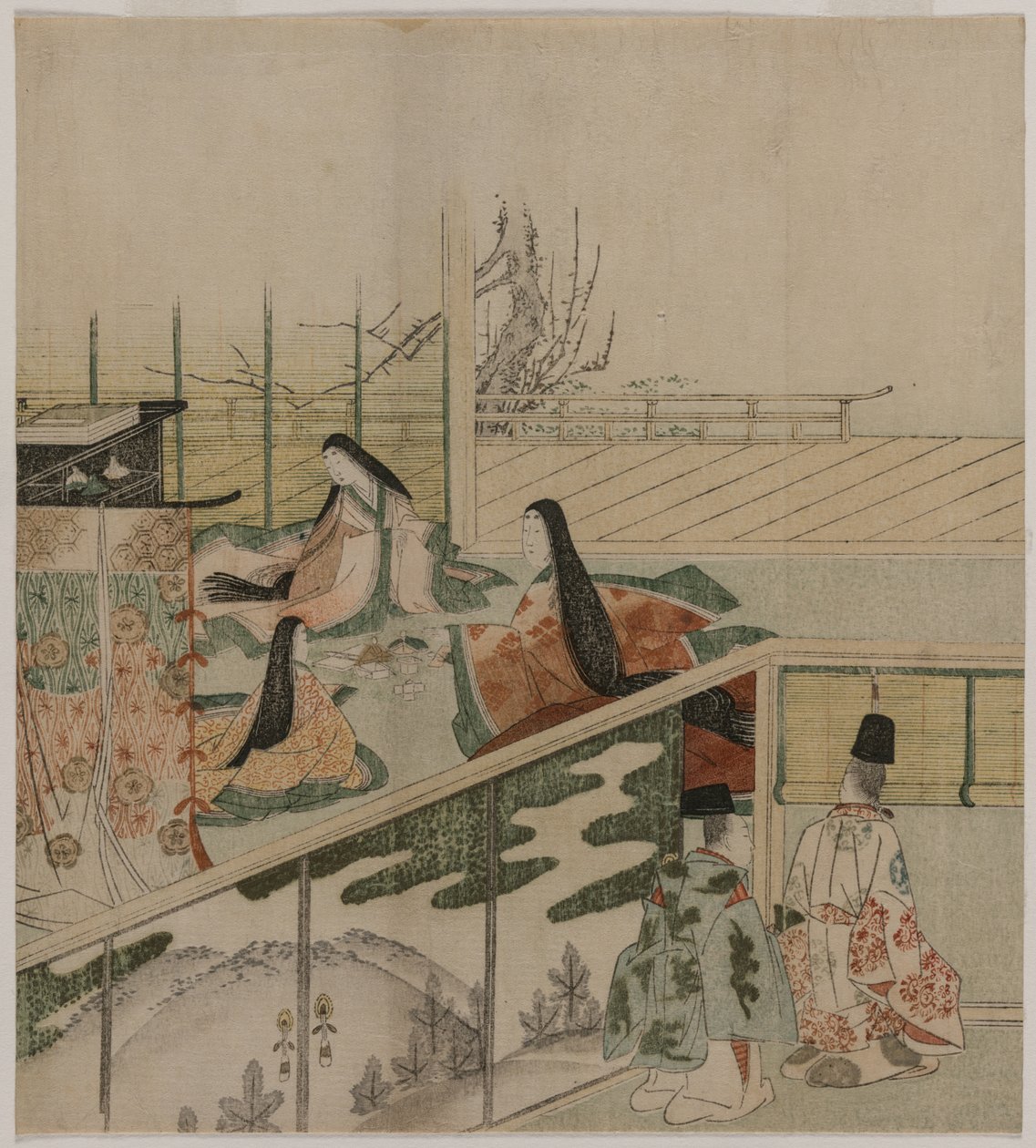 Hofdamer, der laver dukker af Kubo Shunman
