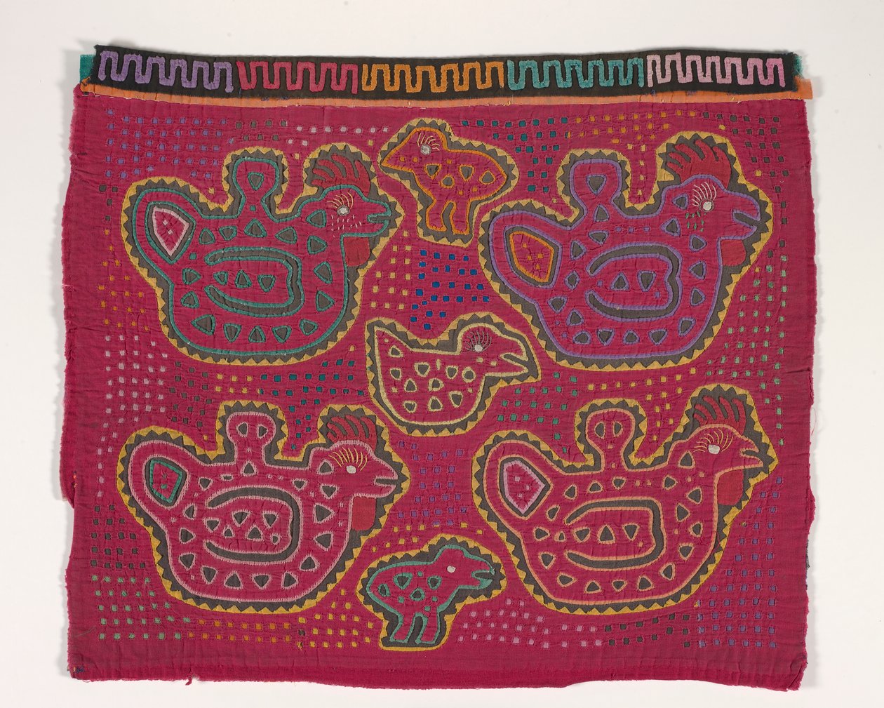 Skjortepanel (mola) (påført bomuld) af Kuna Indian Culture