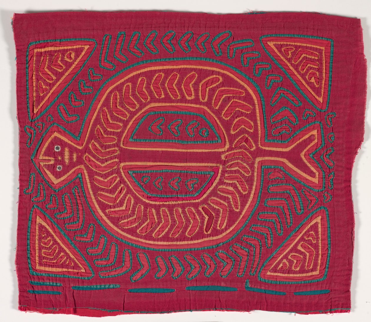 Skjortepanel (mola) (påført bomuld) af Kuna Indian Culture
