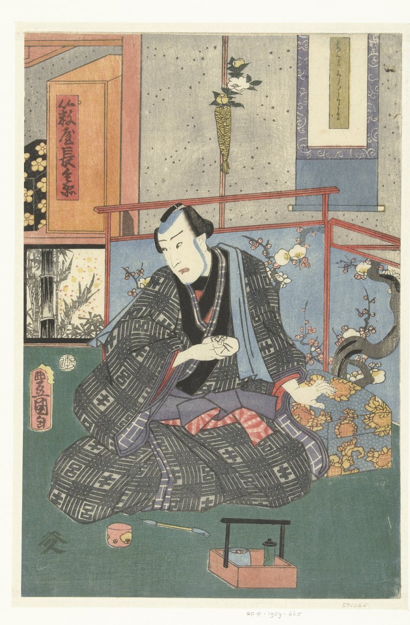 Skuespiller i sit omklædningsrum af Kunisada (II) , Utagawa