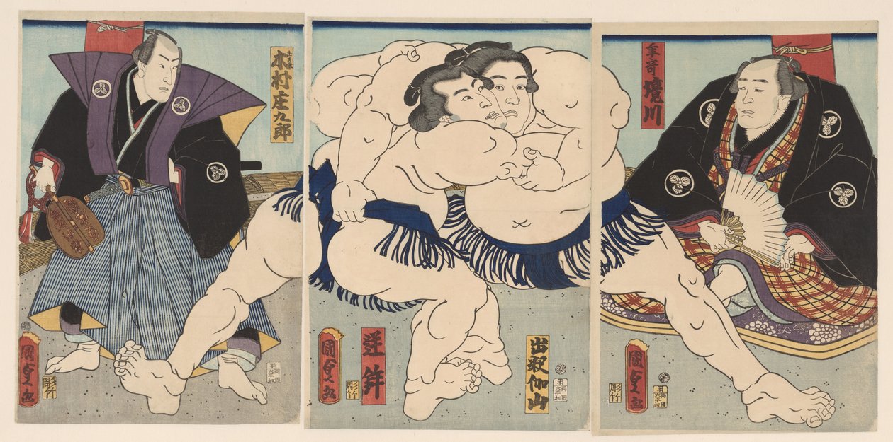 sumo kamp af Kunisada (II) , Utagawa