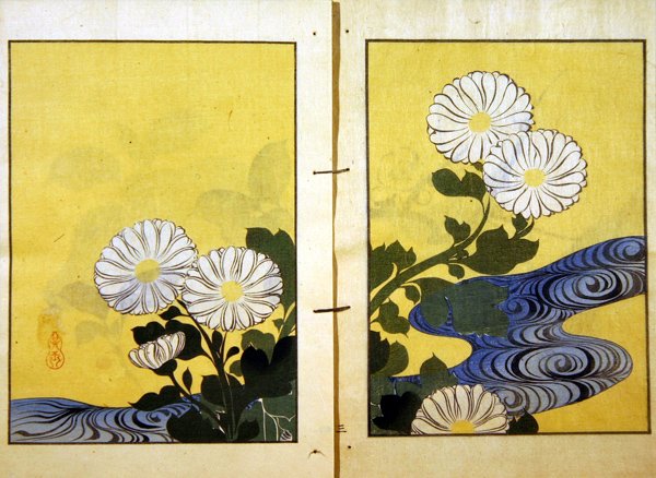 Blomster ved en bæk, fra en udgave af Kigyoku