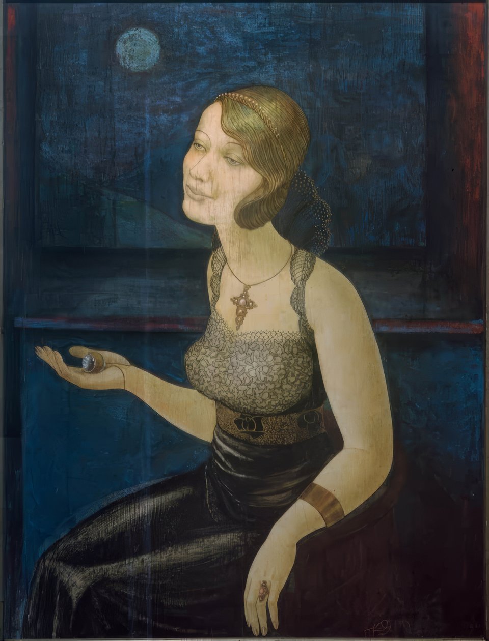Månenat (kvinde med smykker) af Kurt Günther