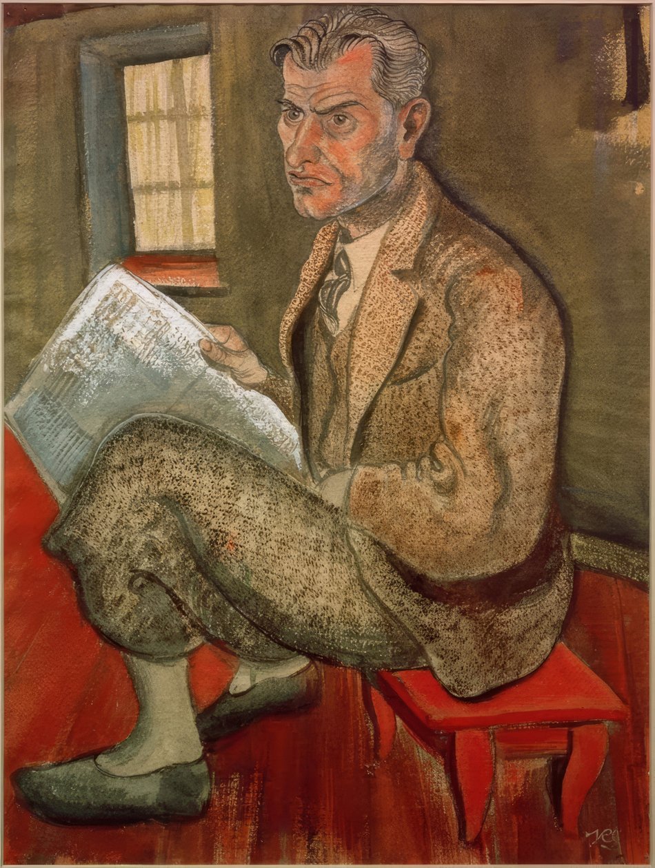 Richard Haberland med avis af Kurt Günther