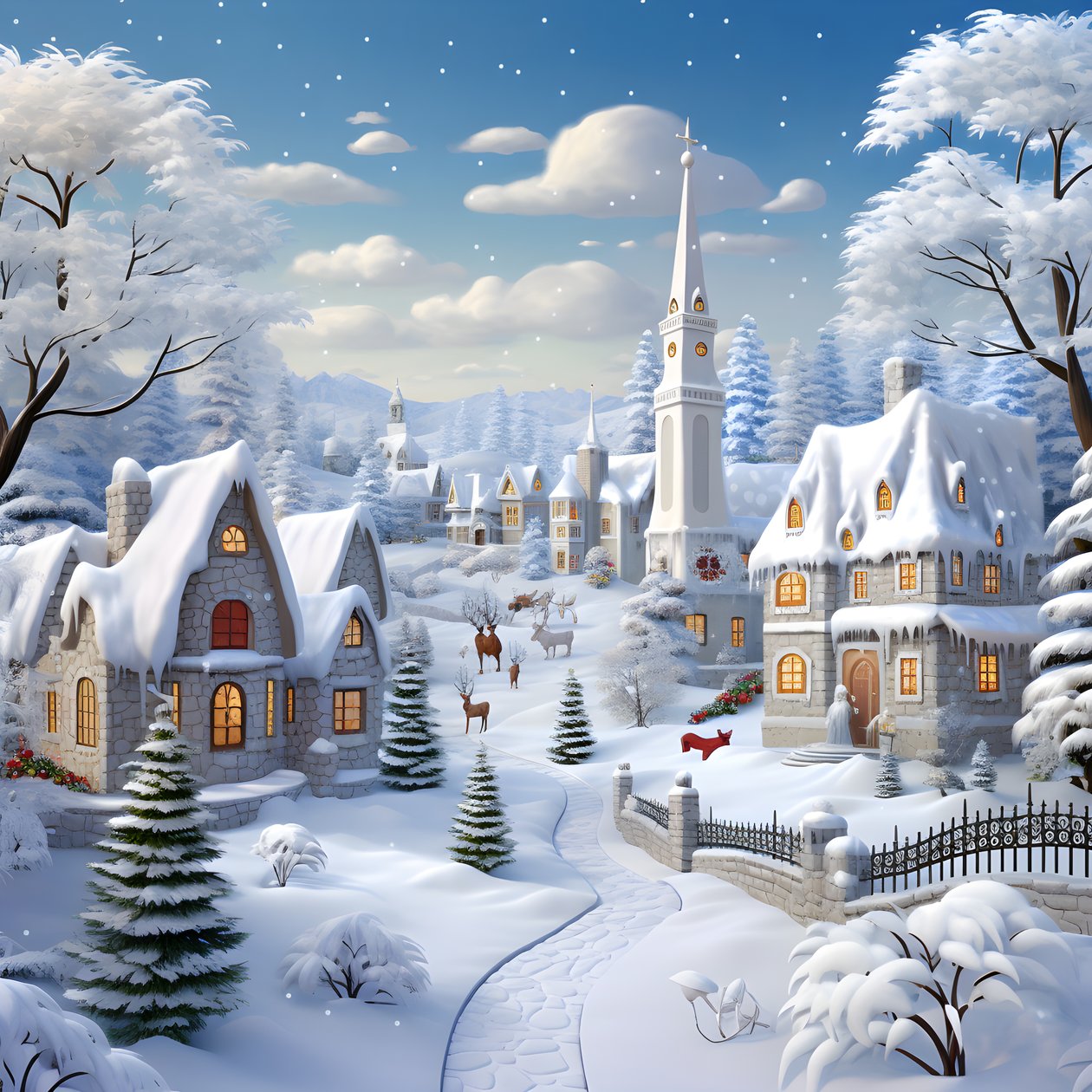 3D Snowy Christmas 1 af Kurt Heppke