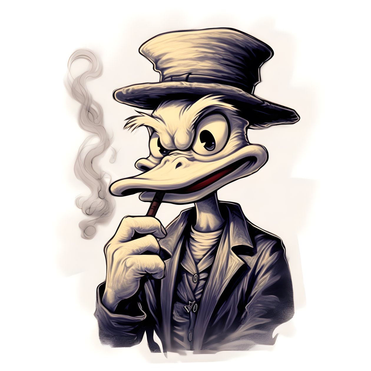 Joakim McDuck, der ryger en stor marihuana-joint 4 af Kurt Heppke