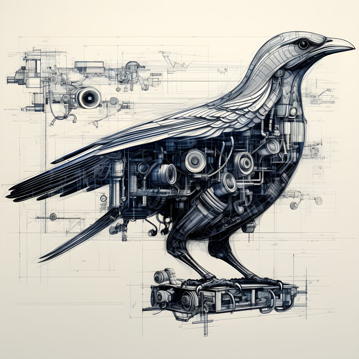 Steam mekaniske fugleplaner fra Da Vinci 4 af Kurt Heppke