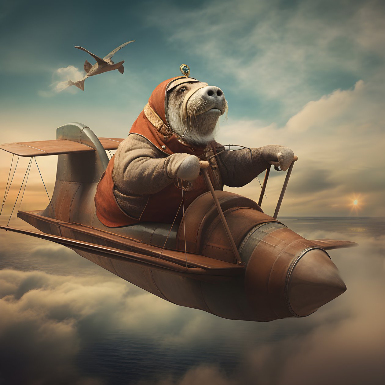 En hvalros flyver et fly 1 af Kurt Heppke