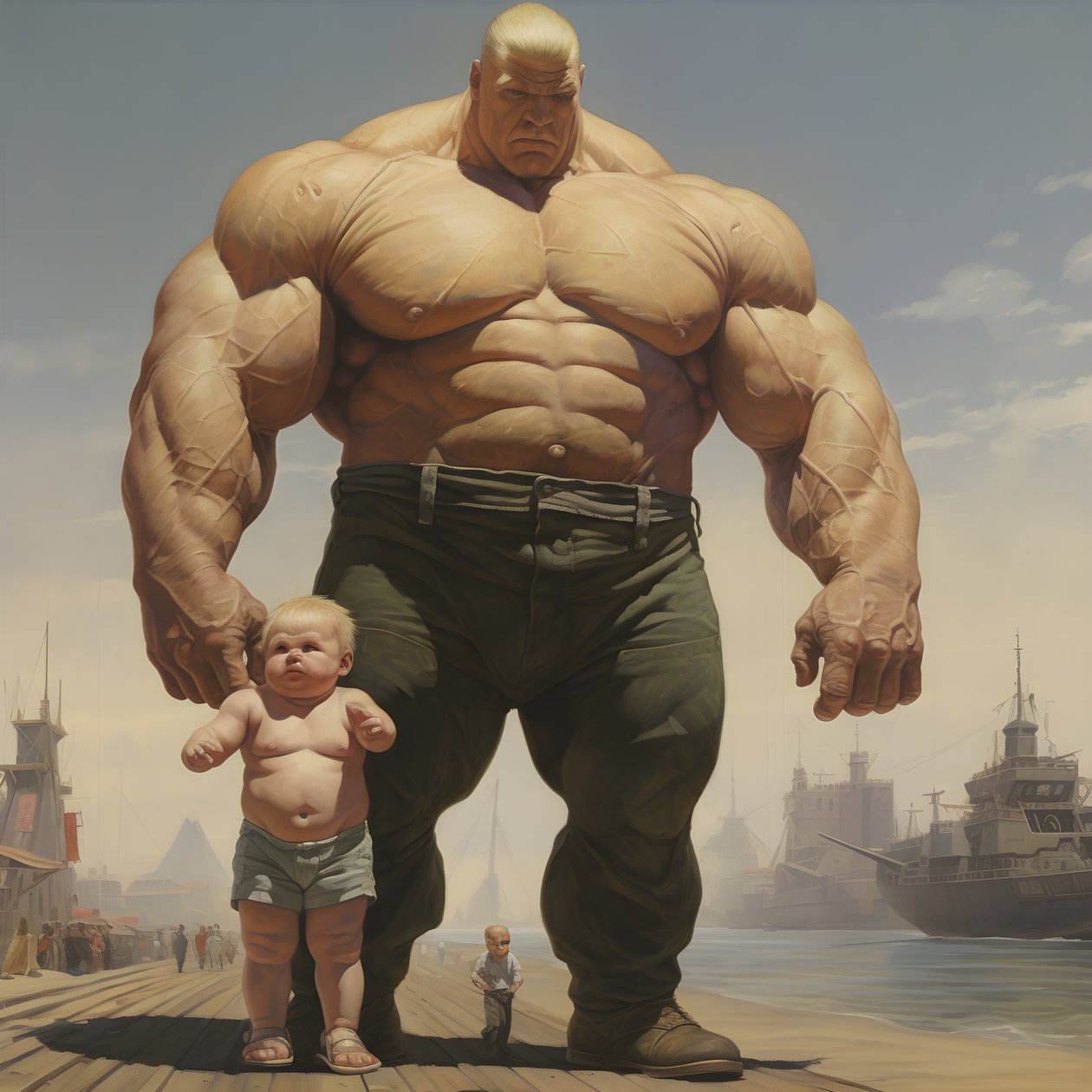 Skræmmende og grim vægtløftende steroid freak buff babe med kæmpe muskuløs mand 3 af Kurt Heppke