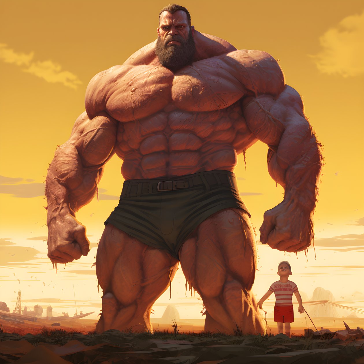 Skræmmende og grim vægtløftende steroid freak buff babe med kæmpe muskuløs mand 4 af Kurt Heppke