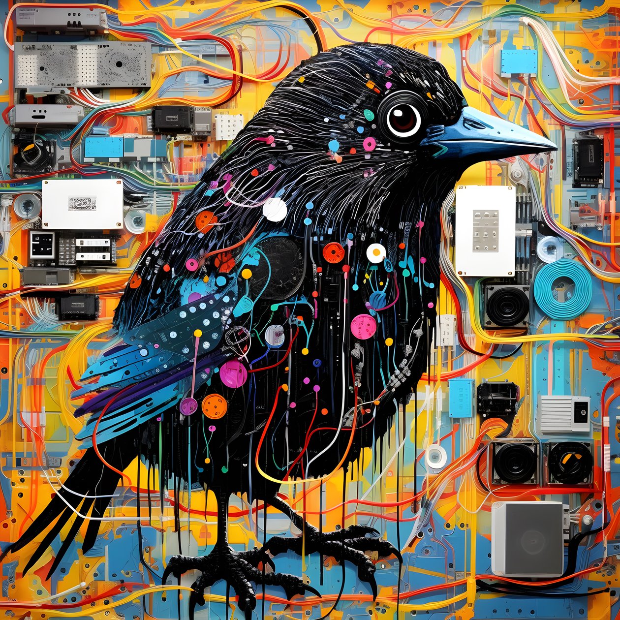 Graffiti Vogel 1 af Kurt Heppke