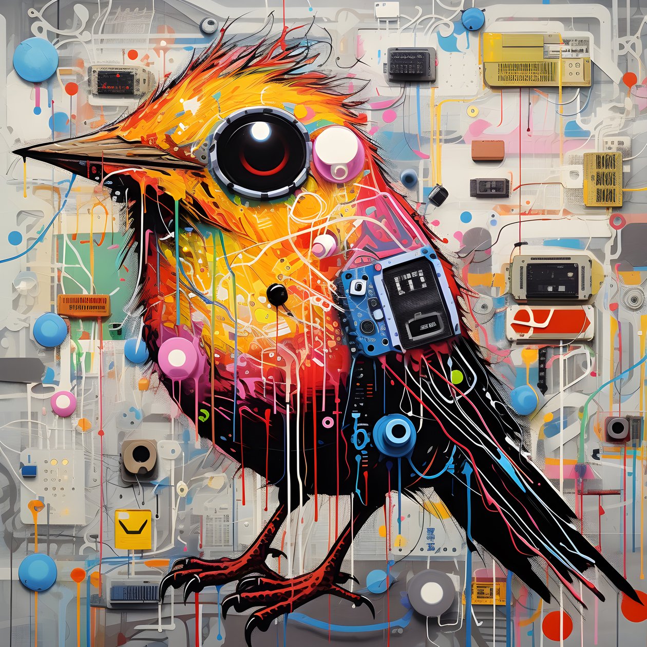 Graffiti Vogel 2 af Kurt Heppke