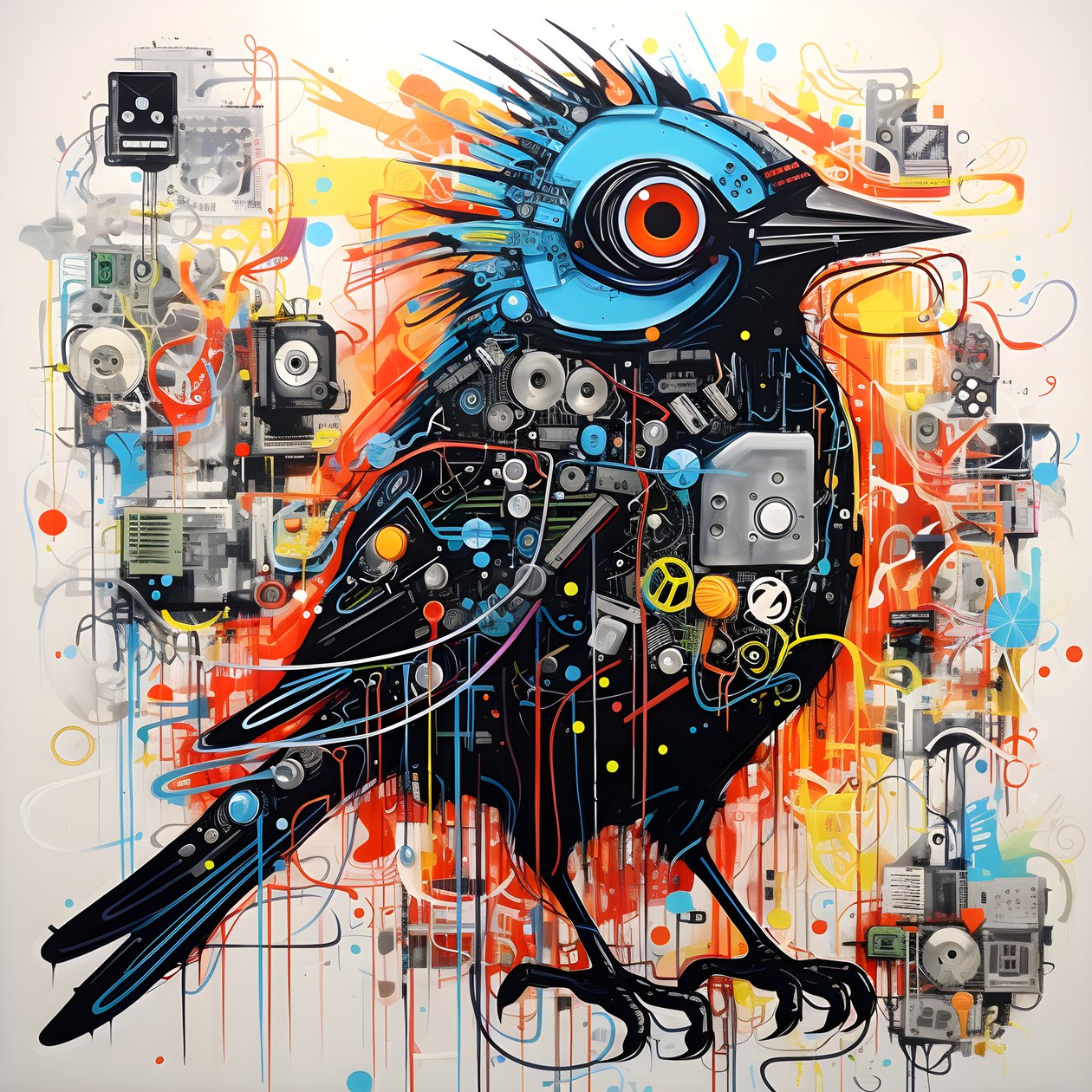 Graffiti Vogel 3 af Kurt Heppke