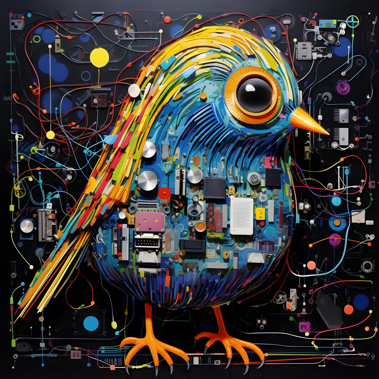 Graffiti Vogel 4 af Kurt Heppke