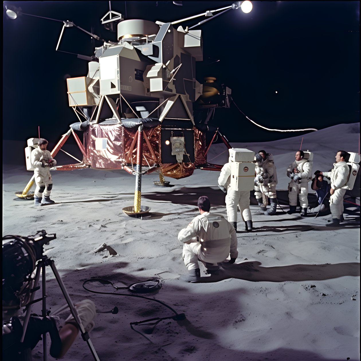 Gruppe mennesker med tv-kamera for at vise det falske Apollo 11-projekt 4 af Kurt Heppke