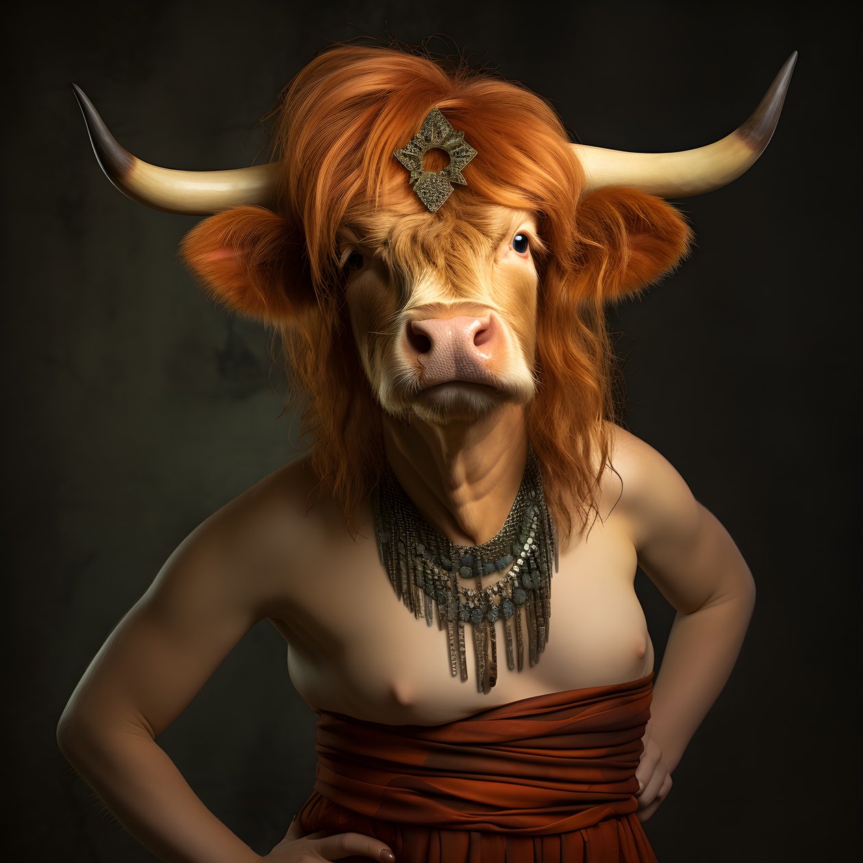 Highland Cow som Marilyn Monroe 1 af Kurt Heppke