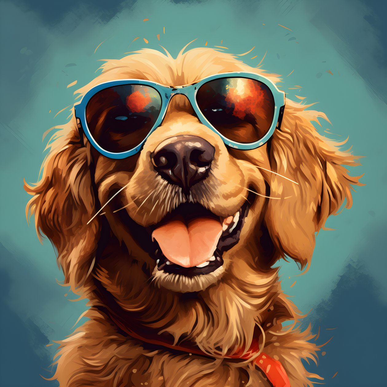 Hund, tegnefilm, solbriller 2 af Kurt Heppke