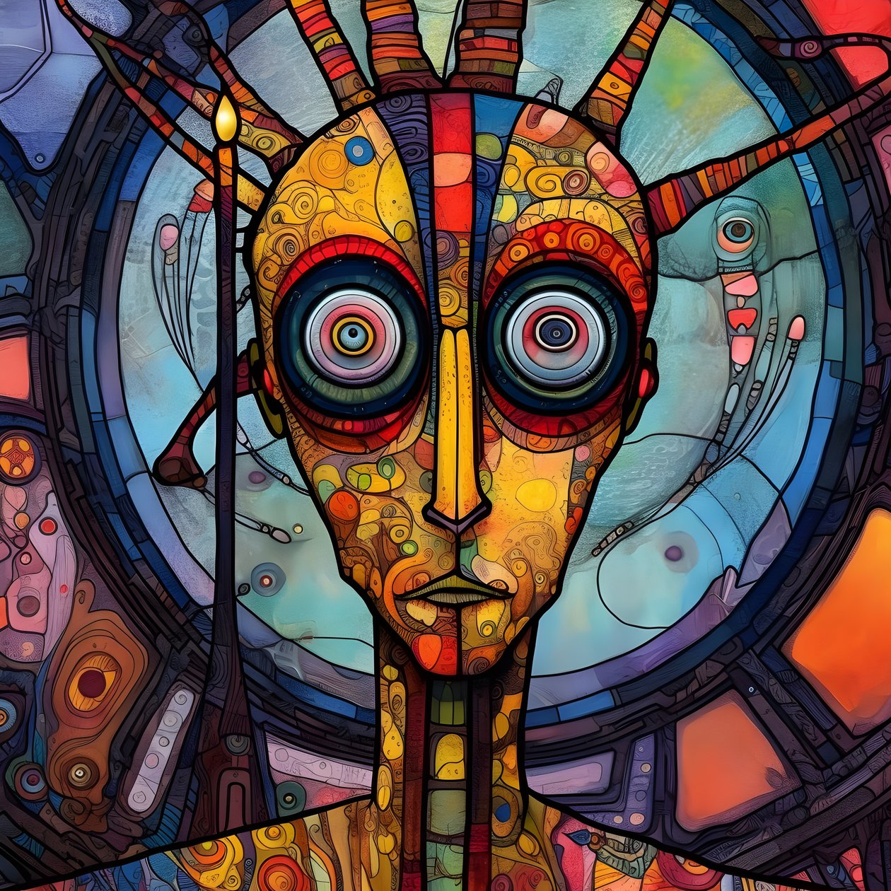 Carnival Cajun Swamp Mutant Sci-Fi Droid, i den kunstneriske stil af Tim Burton og Beksinski 4 af Kurt Heppke