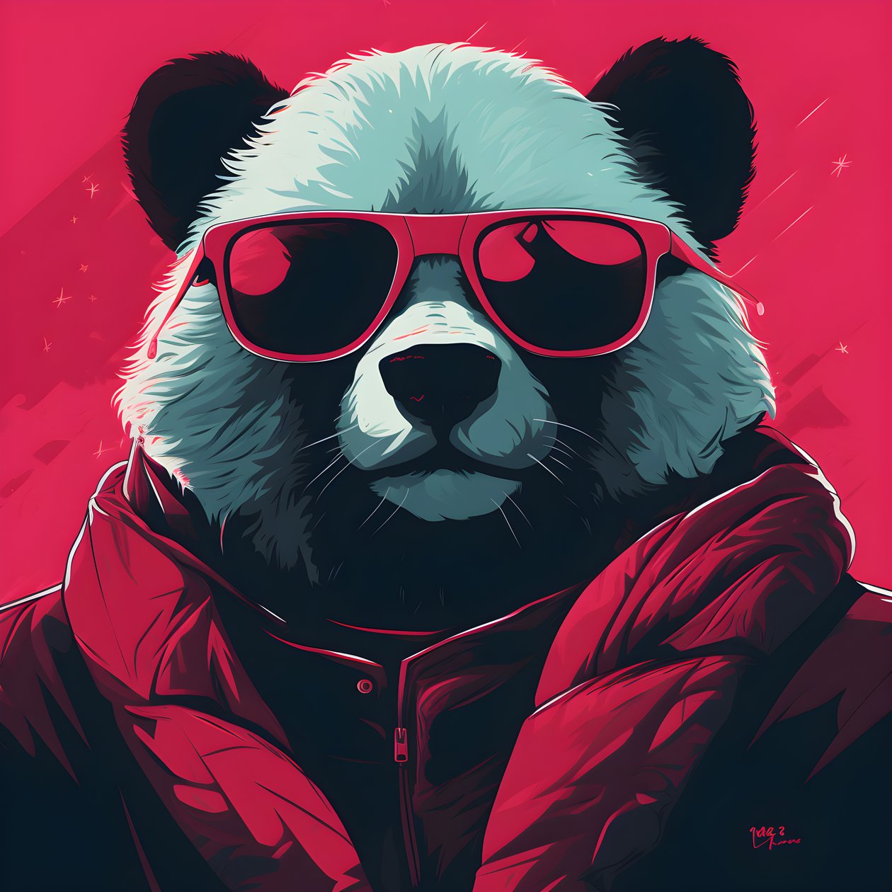 Panda med briller 3 af Kurt Heppke