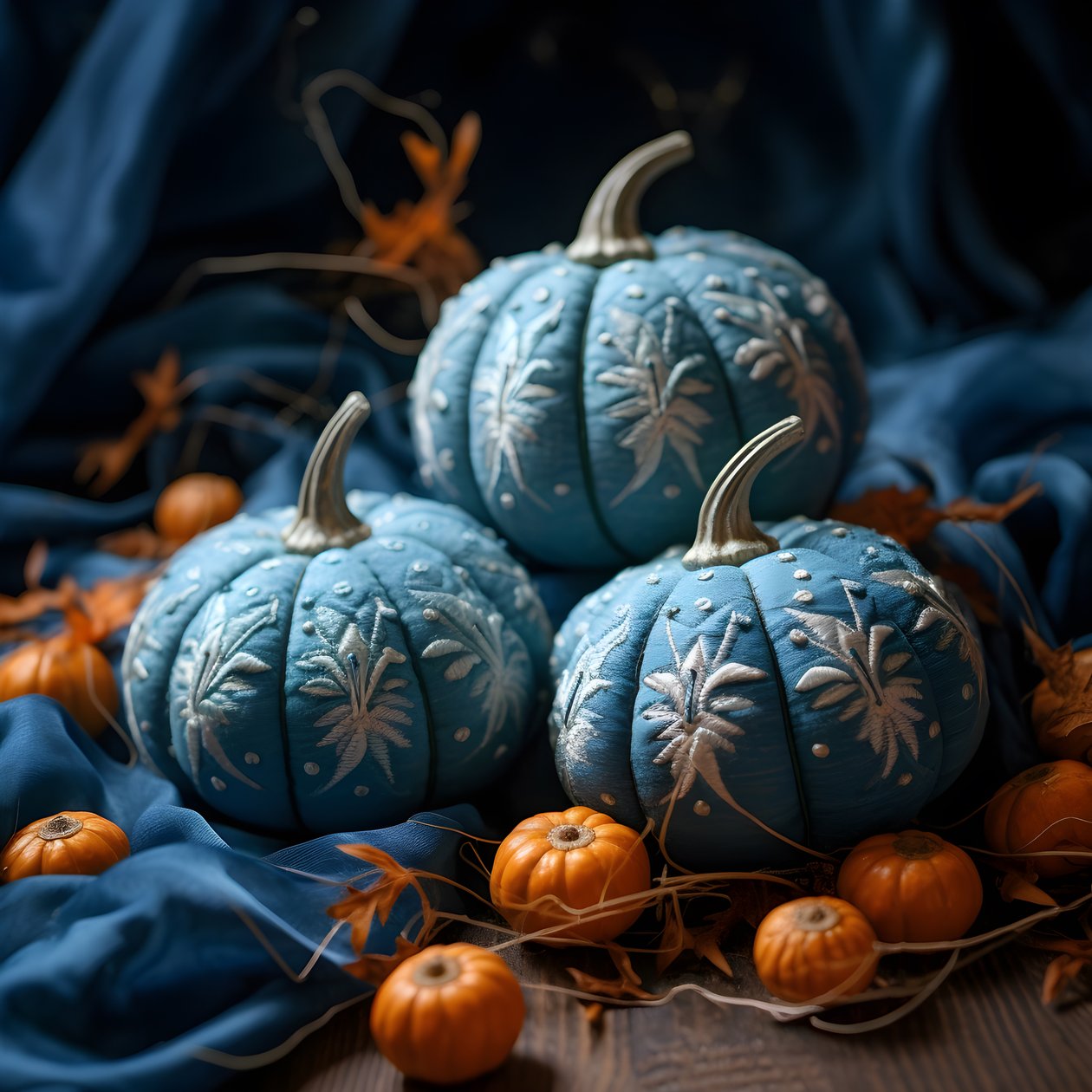 Stickereikuerbisse i Blautoenen 2 af Kurt Heppke