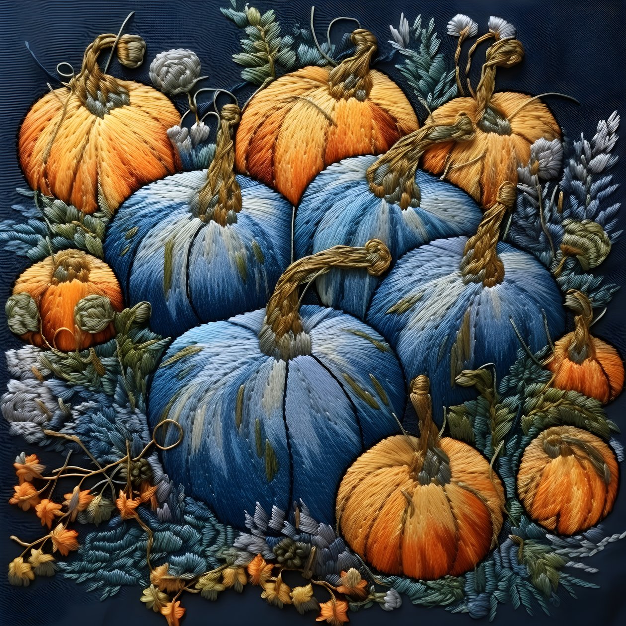 Stickereikuerbisse i Blautoenen 3 af Kurt Heppke