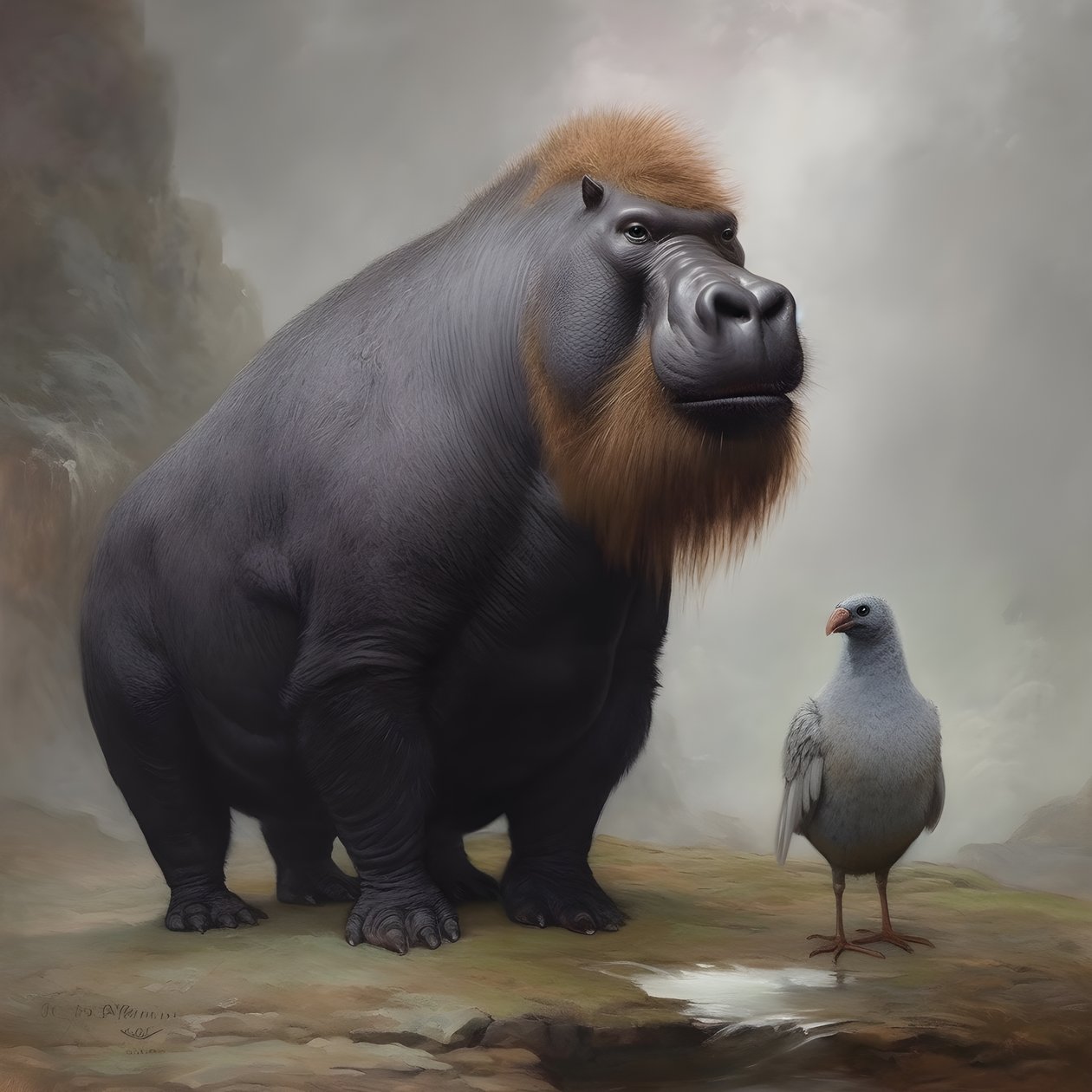 Capybara blandet med en silverback gorilla 4 af Kurt Heppke