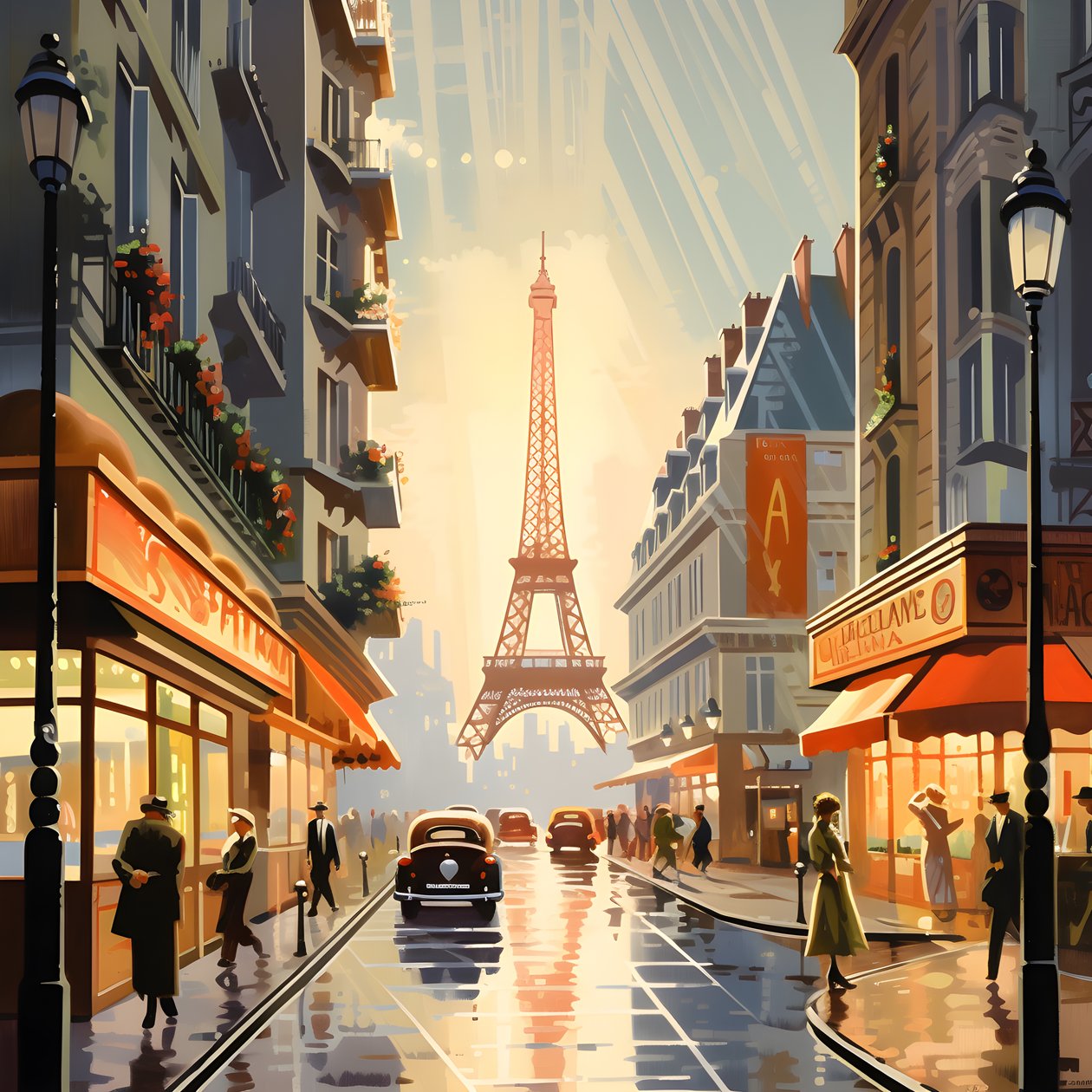 Reklameplakat, Paris, Frankrig 1 af Kurt Heppke