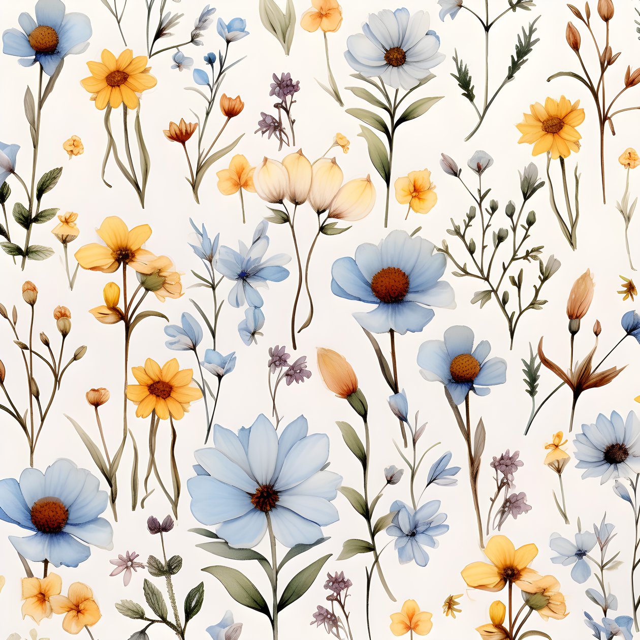 aquarell boho floral wildflowers 2 af Kurt Heppke