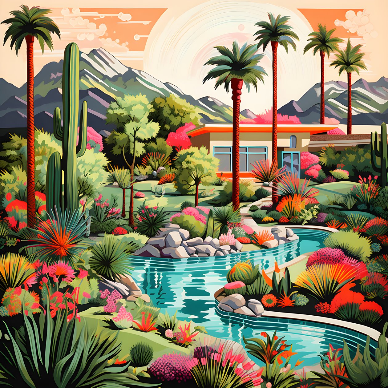 detaljeret illustration af Palm Springs 4 af Kurt Heppke