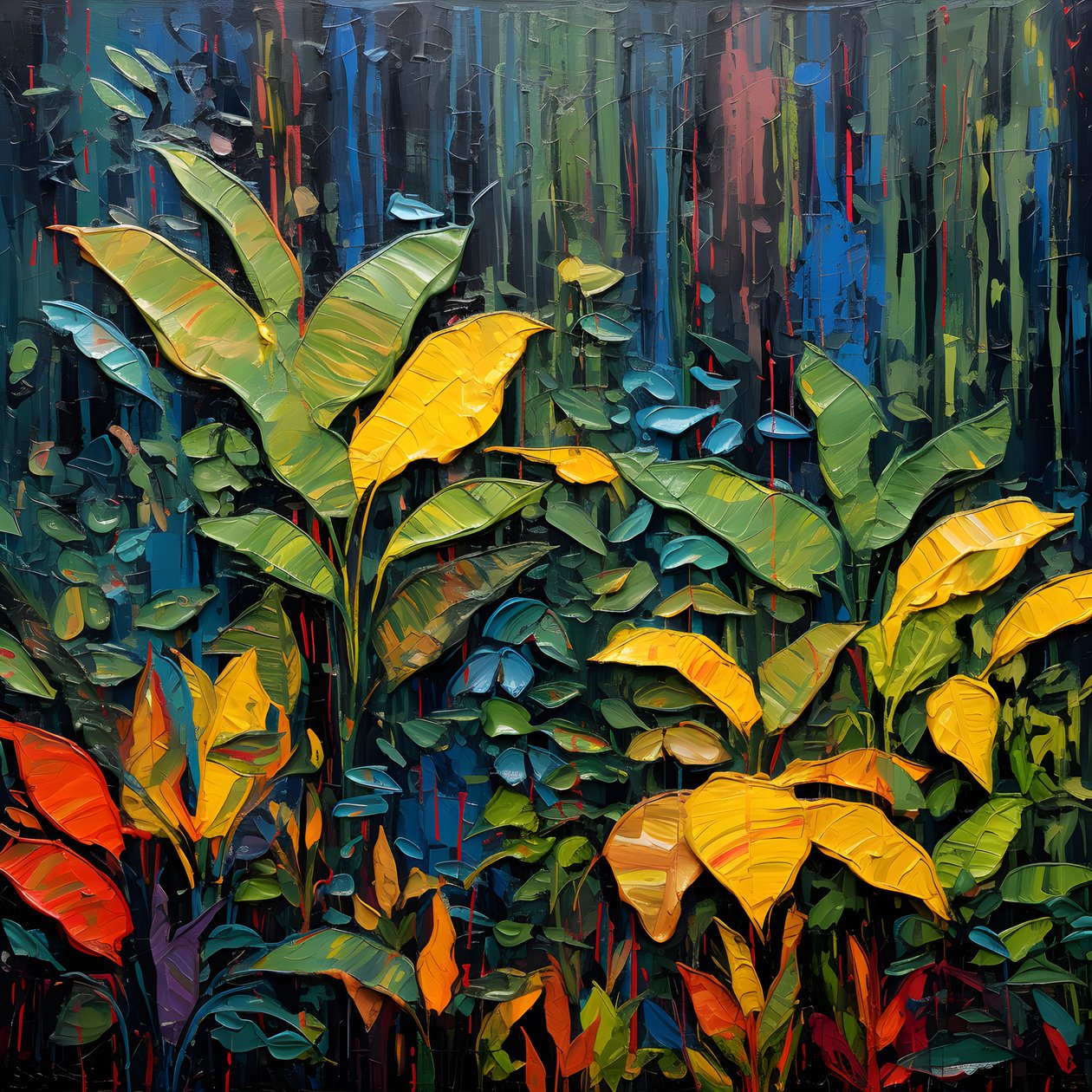 en regnfuld farverig jungle 1 af Kurt Heppke