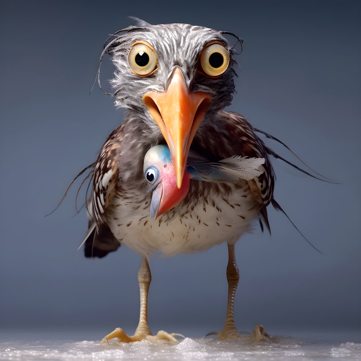 En sandpiper holder en fisk 2 af Kurt Heppke