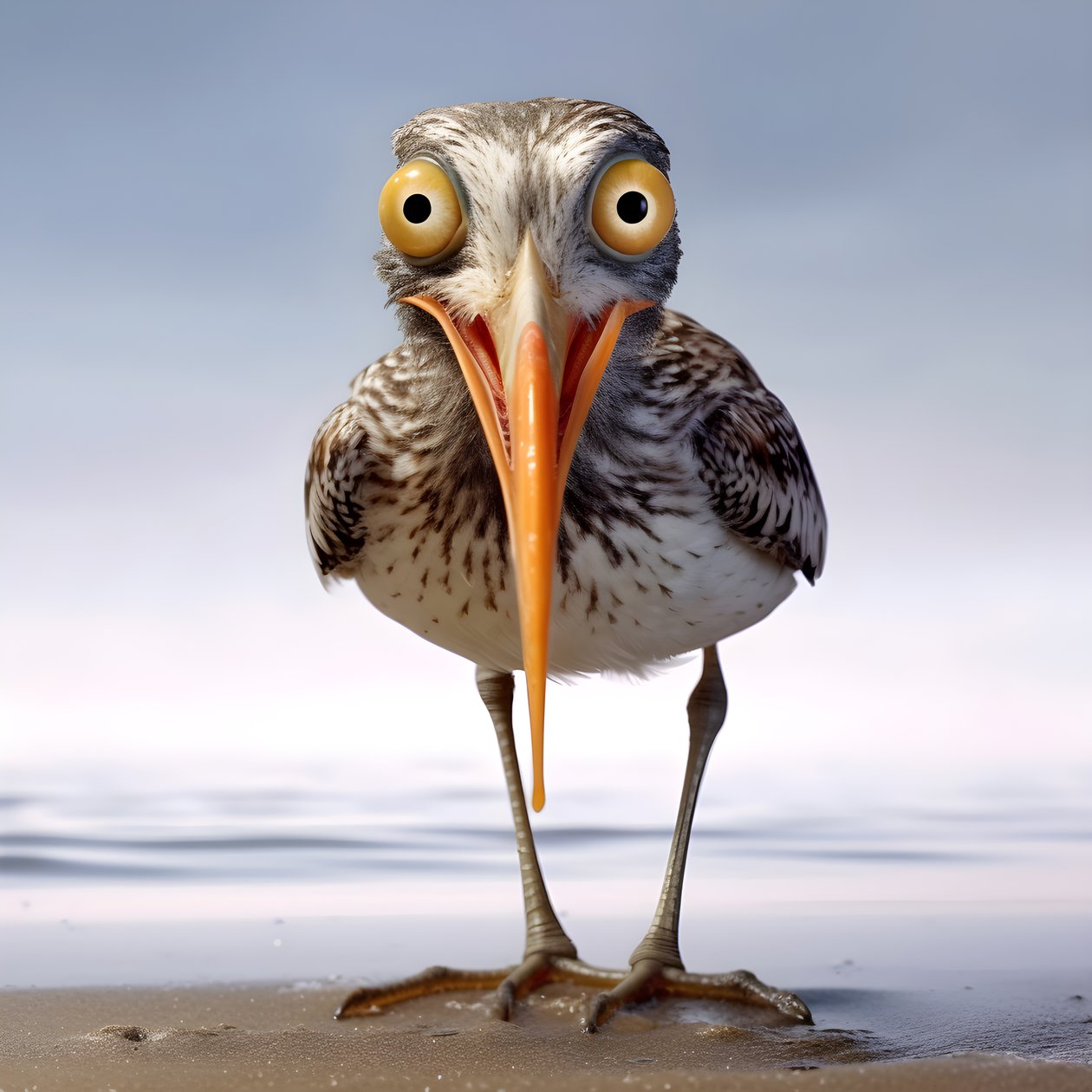 En sandpiper holder en fisk 3 af Kurt Heppke