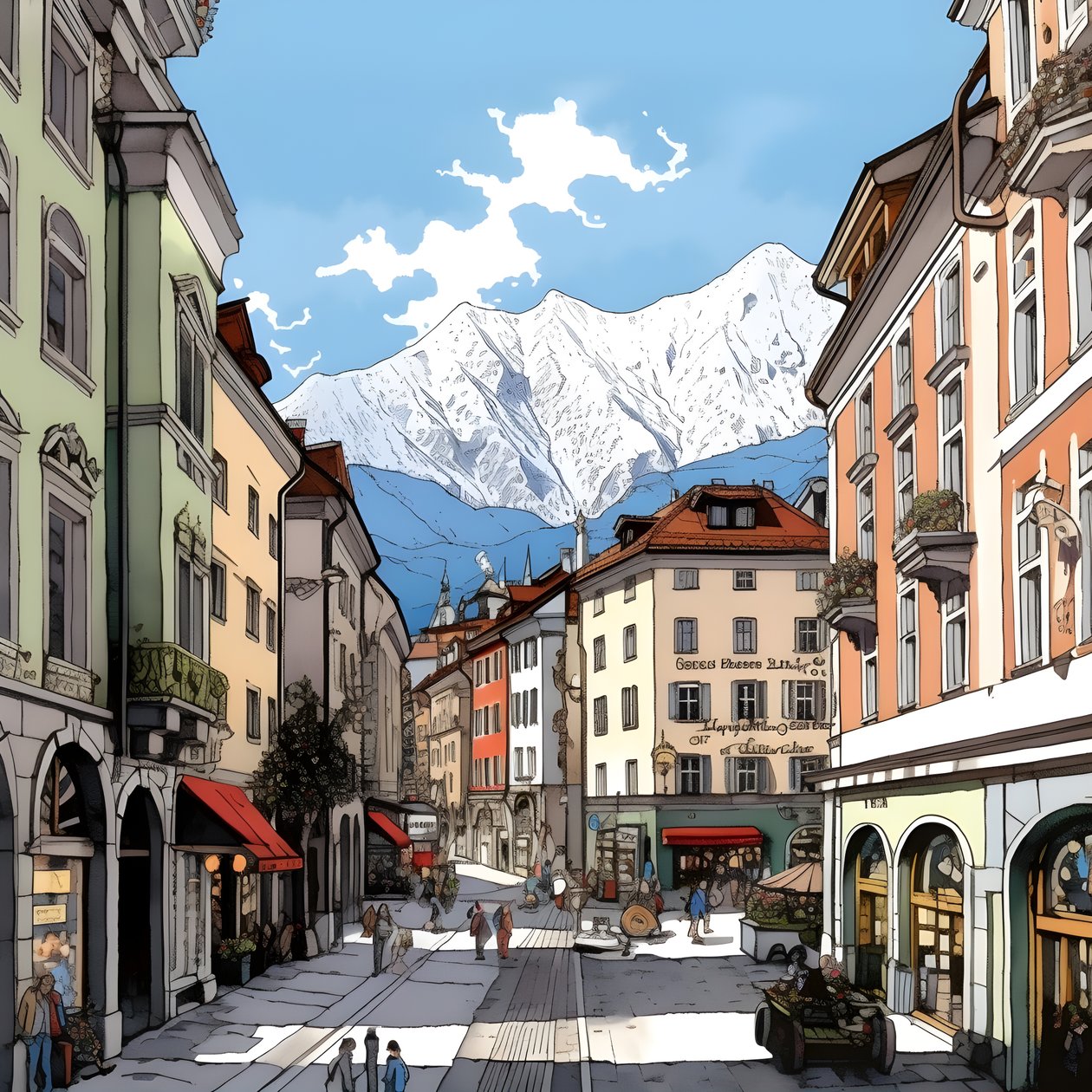 Innsbruck, tegneserie 1 af Kurt Heppke