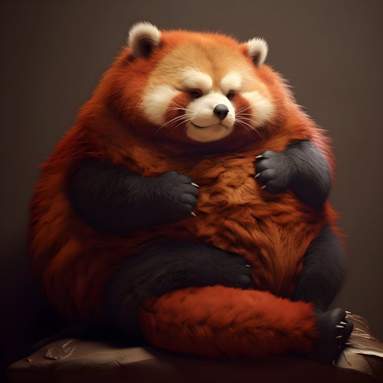 rød panda overvægtigt menneskebarn 1 af Kurt Heppke