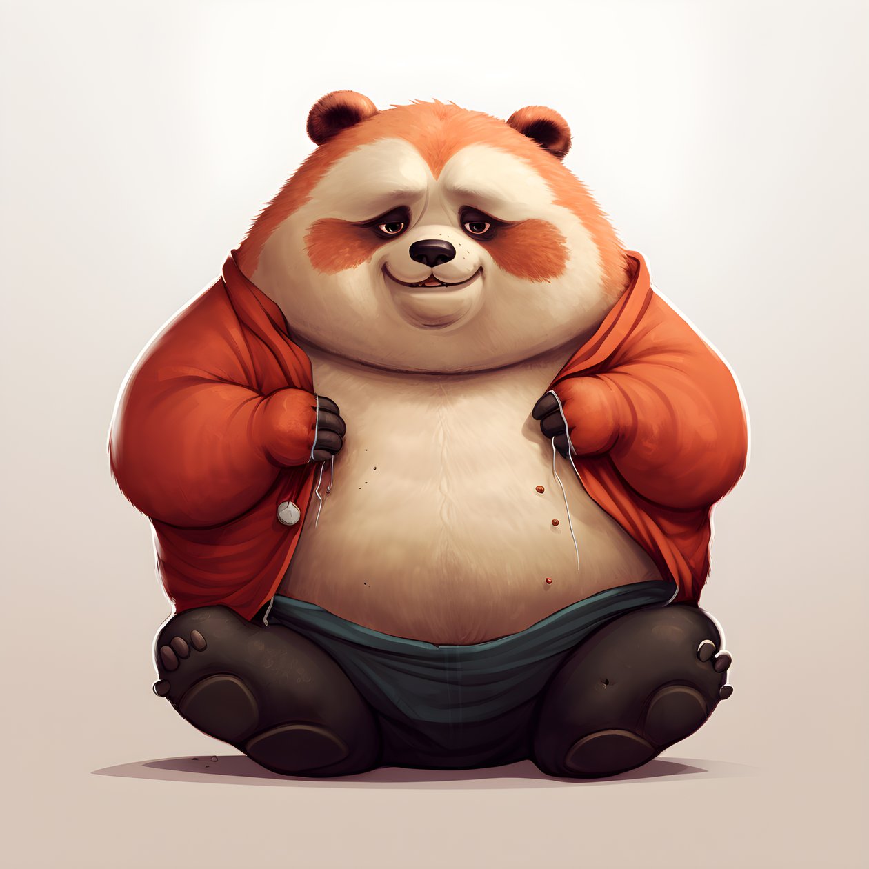 rød panda overvægtigt menneskebarn 2 af Kurt Heppke