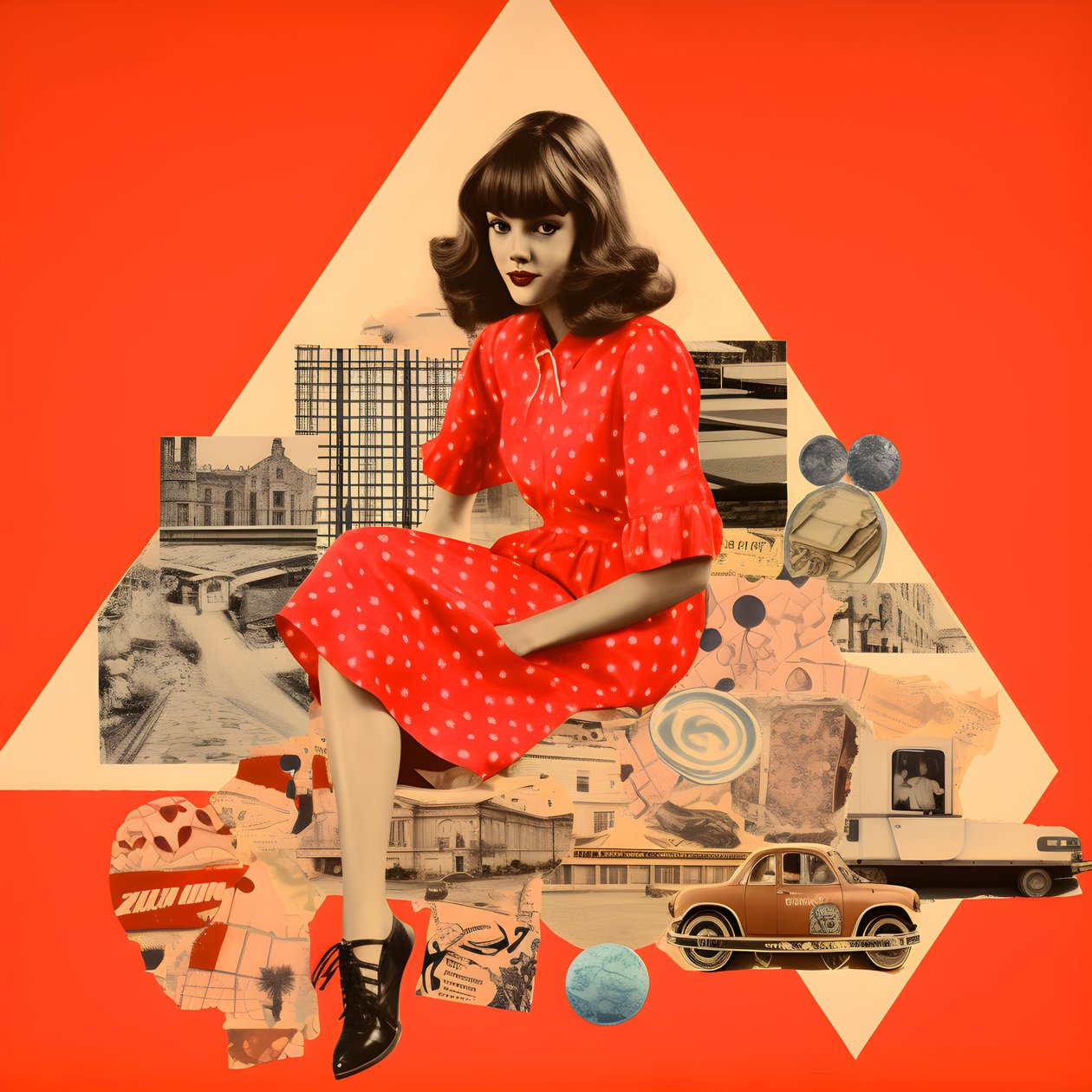 rote Collage, Skateboards 3 af Kurt Heppke
