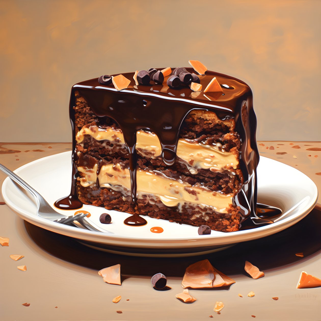chokolade karamel rabarberkage 4 af Kurt Heppke