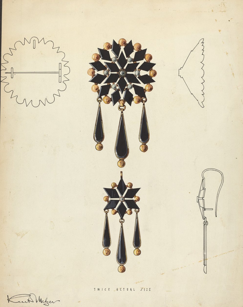 Broche og Ørering af Kurt Melzer