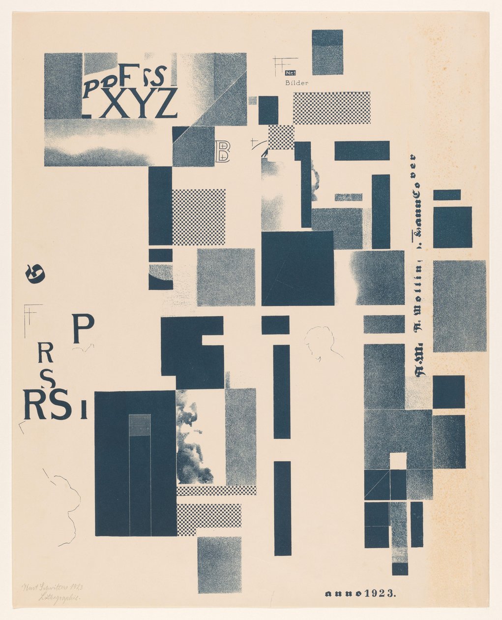 Komposition med typografiske elementer af Kurt Schwitters (signed by artist)