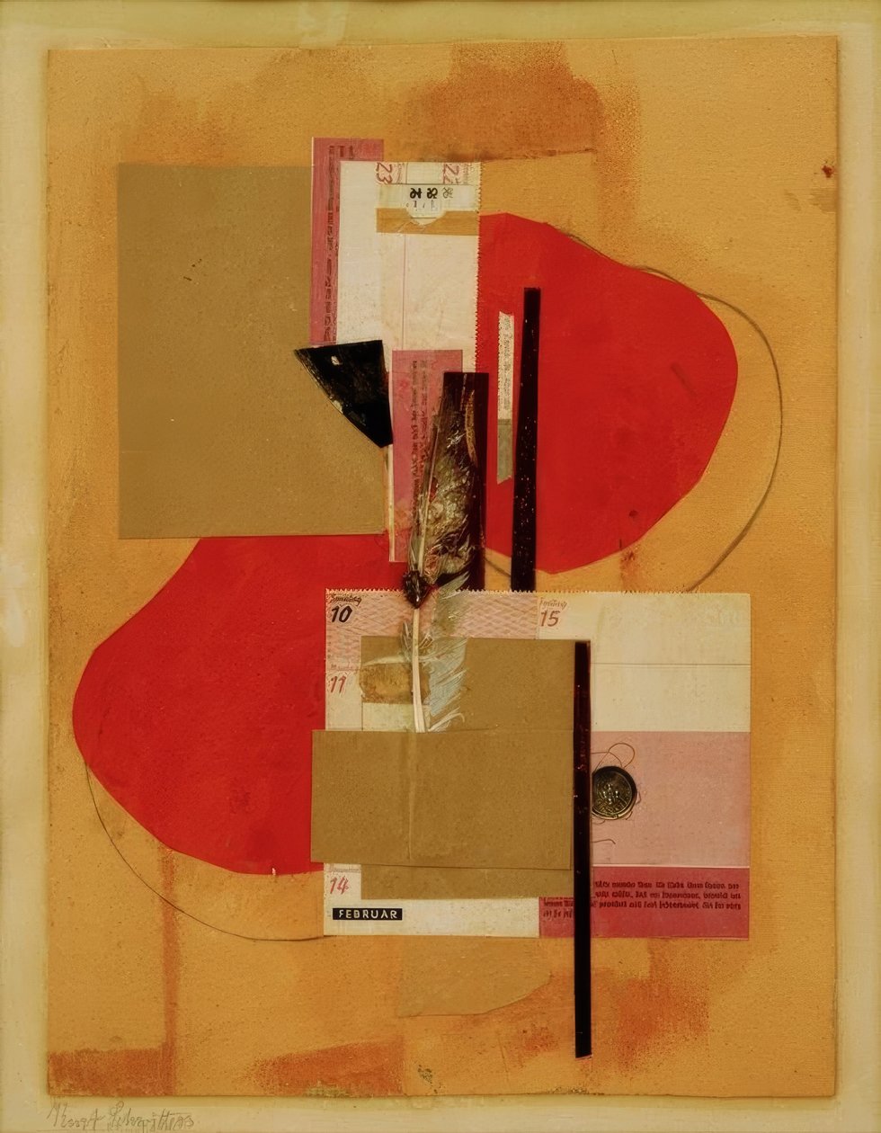 2 røde pletter af Kurt Schwitters