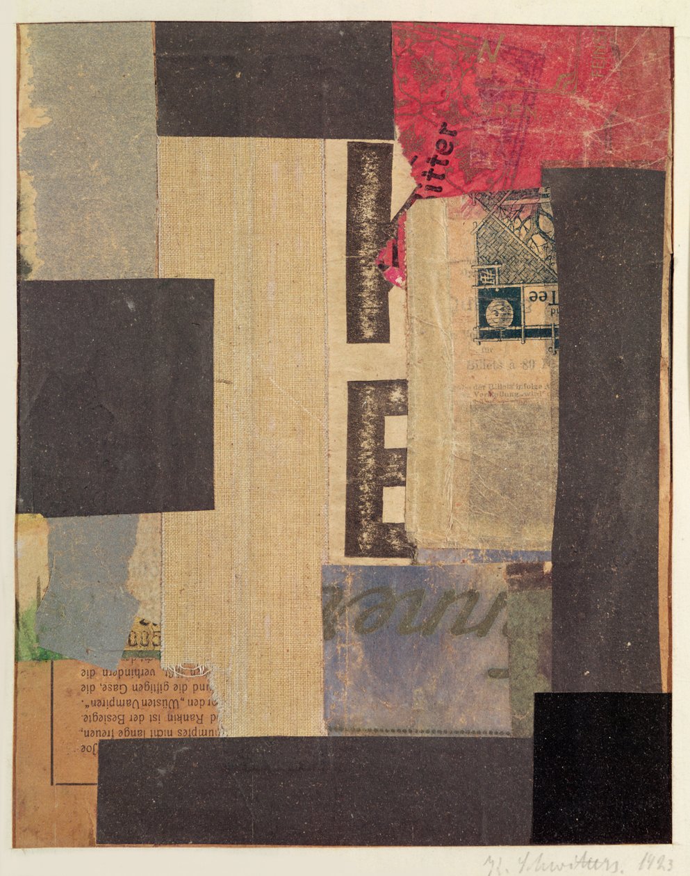 Collage, 1923 af Kurt Schwitters