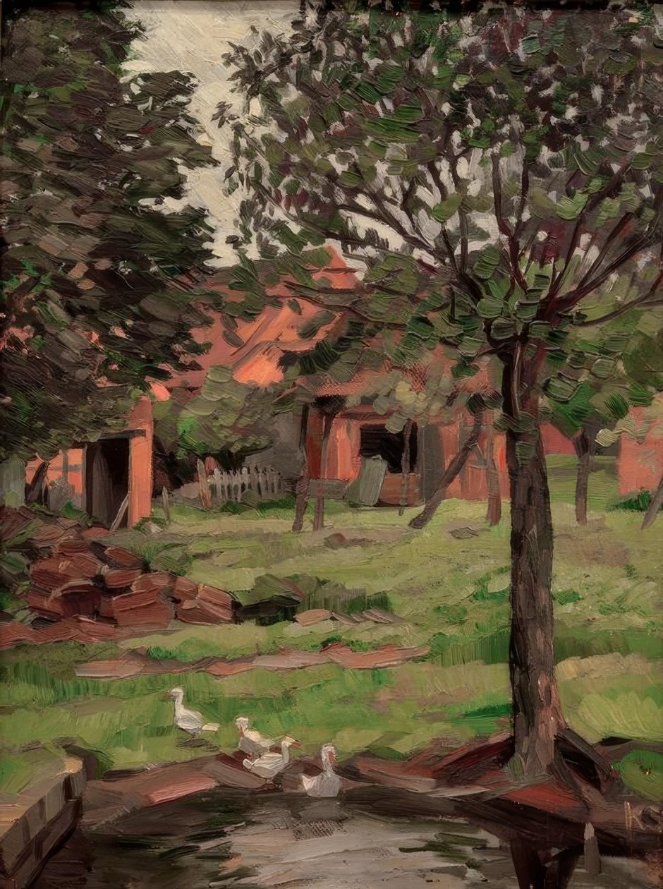 Husmandssted med gæs af Kurt Schwitters