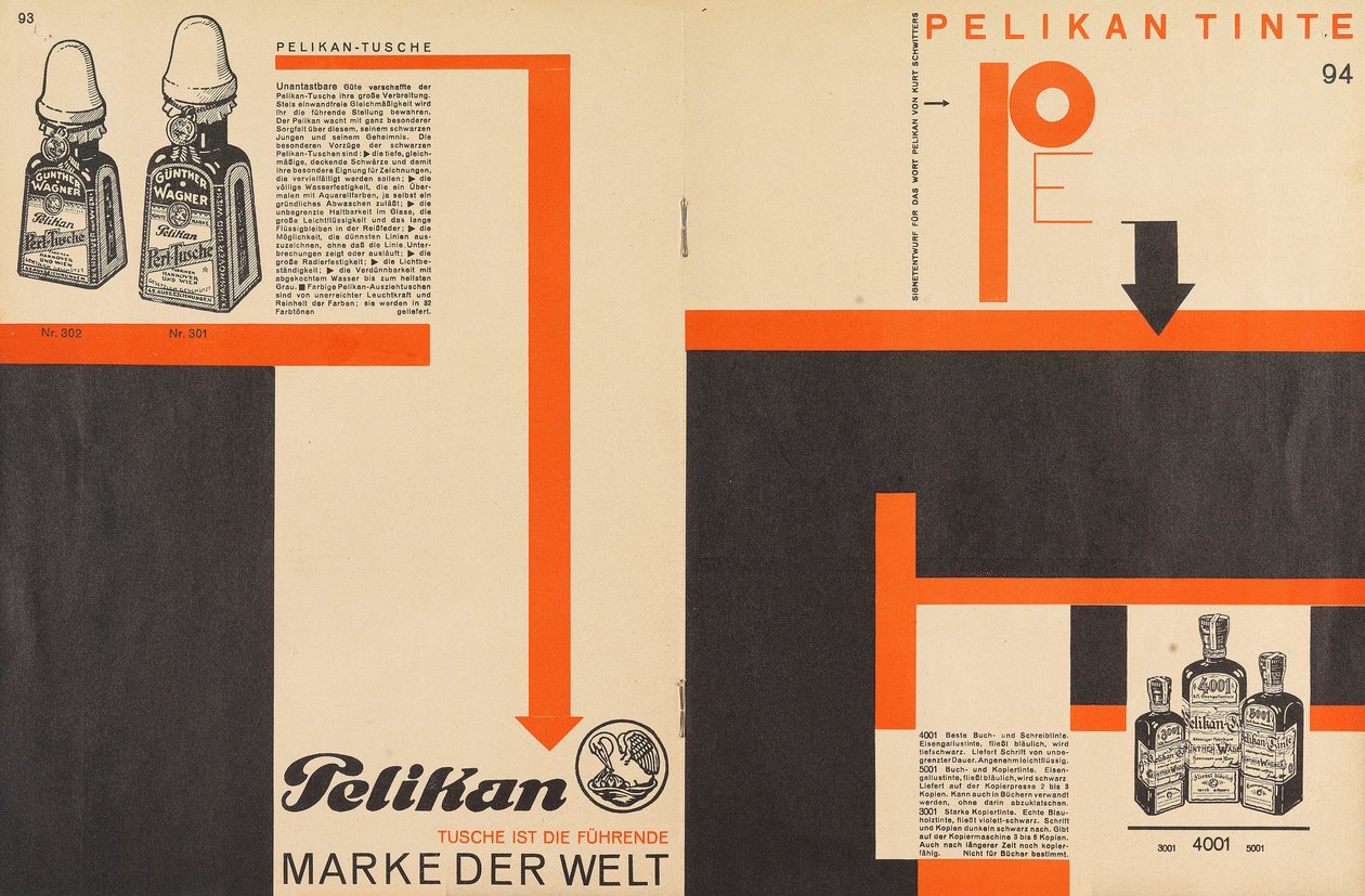 Merz 11 Pelican Ink-annonce, 1924. af Kurt Schwitters