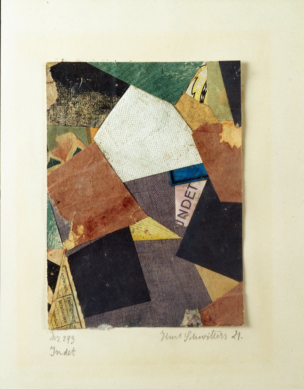 Merz 293 Collage af Kurt Schwitters (1887-1948) 1921 Privat samling af Kurt Schwitters