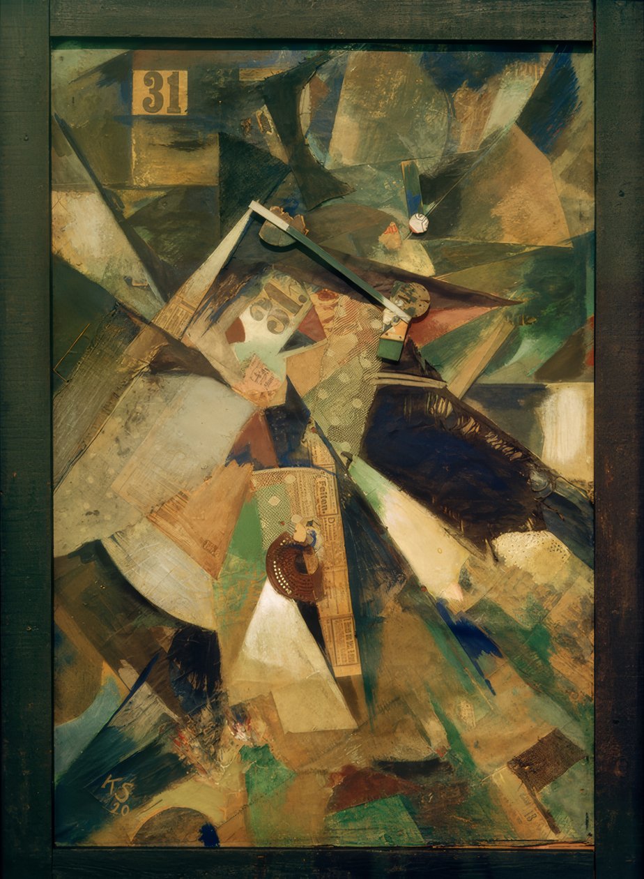 Merzbild Enogtredive af Kurt Schwitters