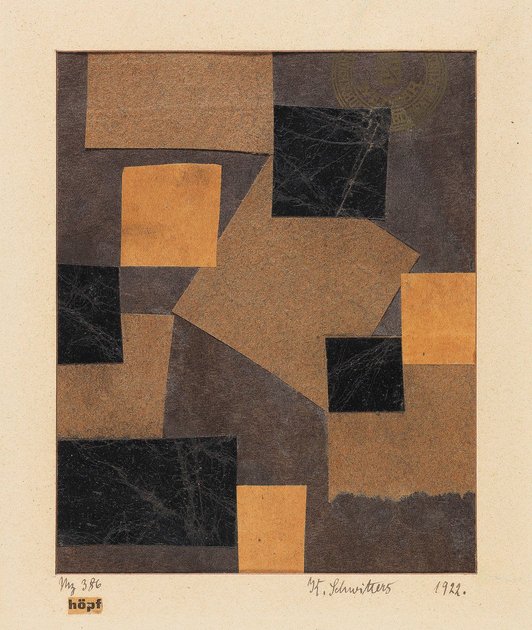 Mz 386 Hoepf Merz design, 1922. af Kurt Schwitters
