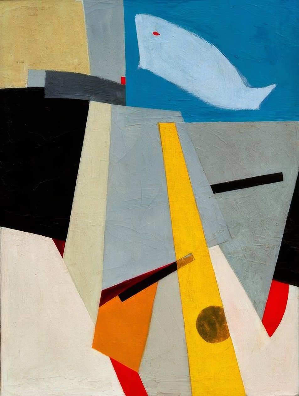 Uden titel (billede med hval) af Kurt Schwitters